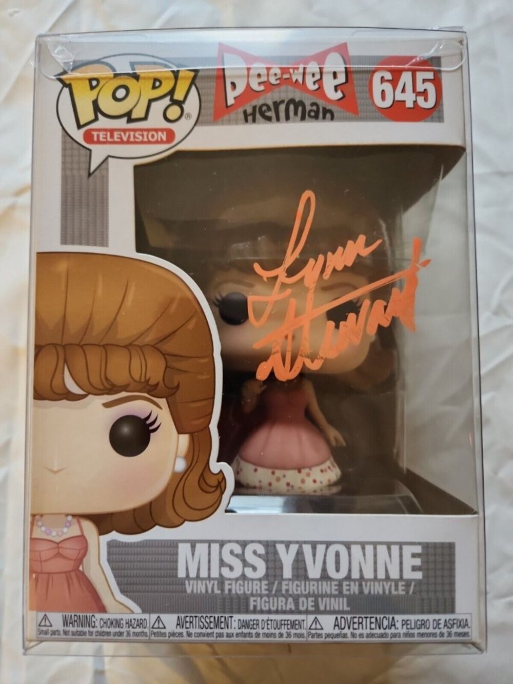 Lynne Marie Stewart signed Funko Pop! Miss Yvonne Pee Wee Herman Television #645